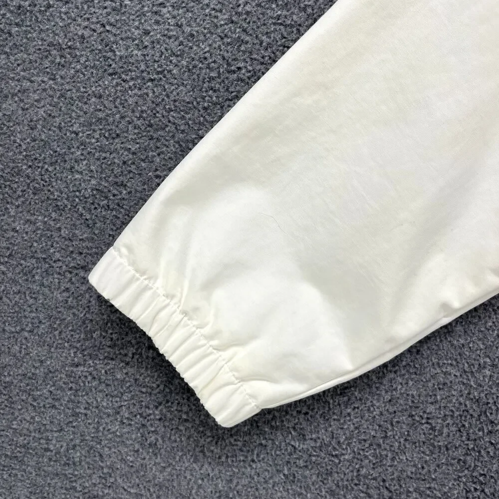 Lands End Kids Jacket Medium 5-6 White Full‎ Zip Hooded Pockets Lightweight